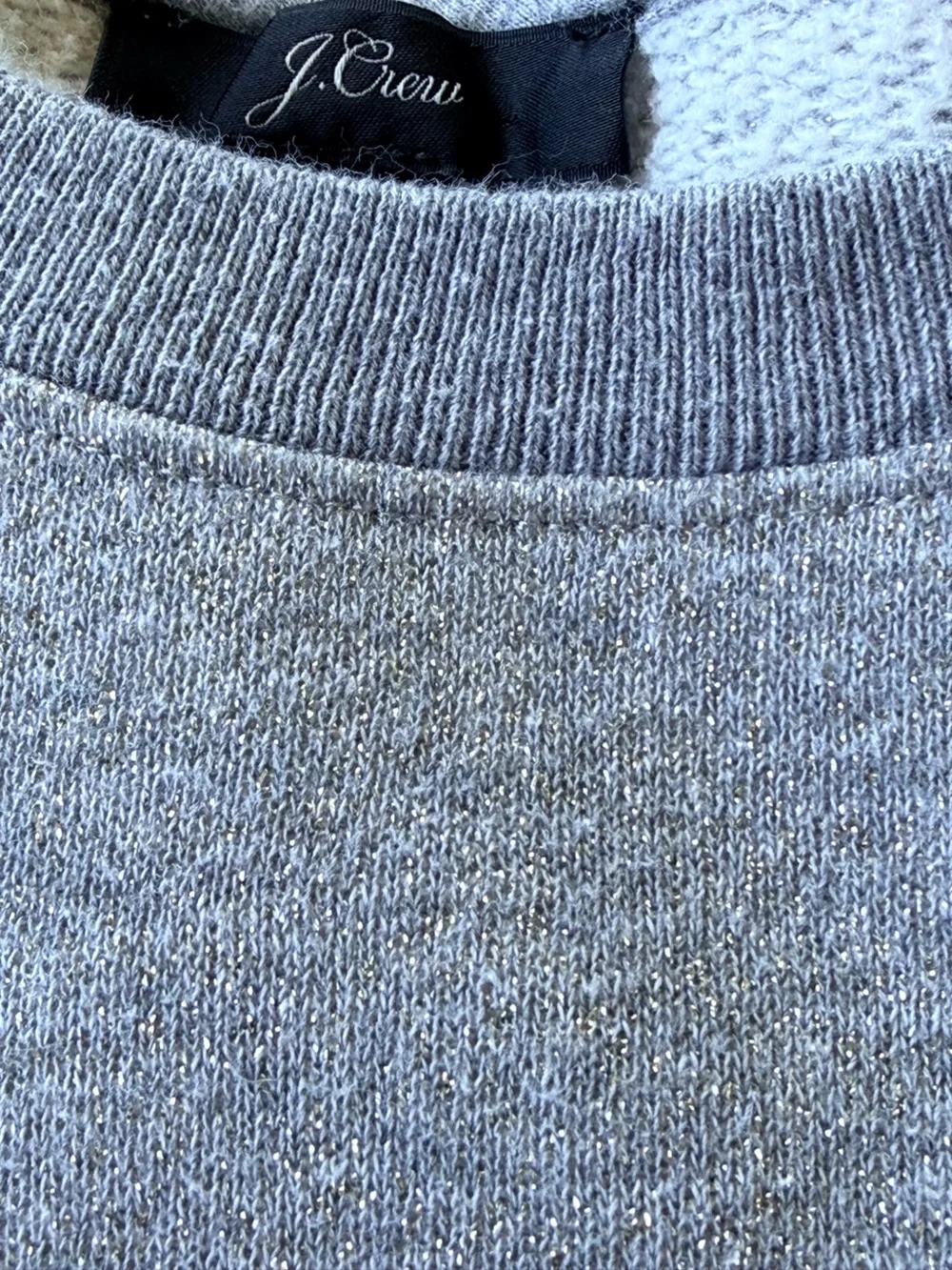 J. Crew Heather Gray Metallic Crewneck Sweatshirt